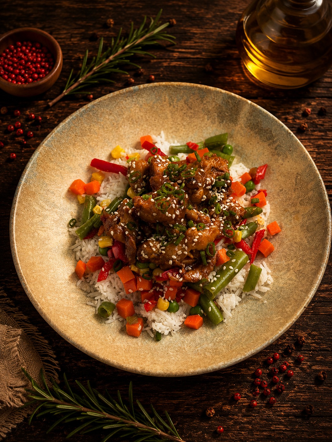 Asian chicken bowl