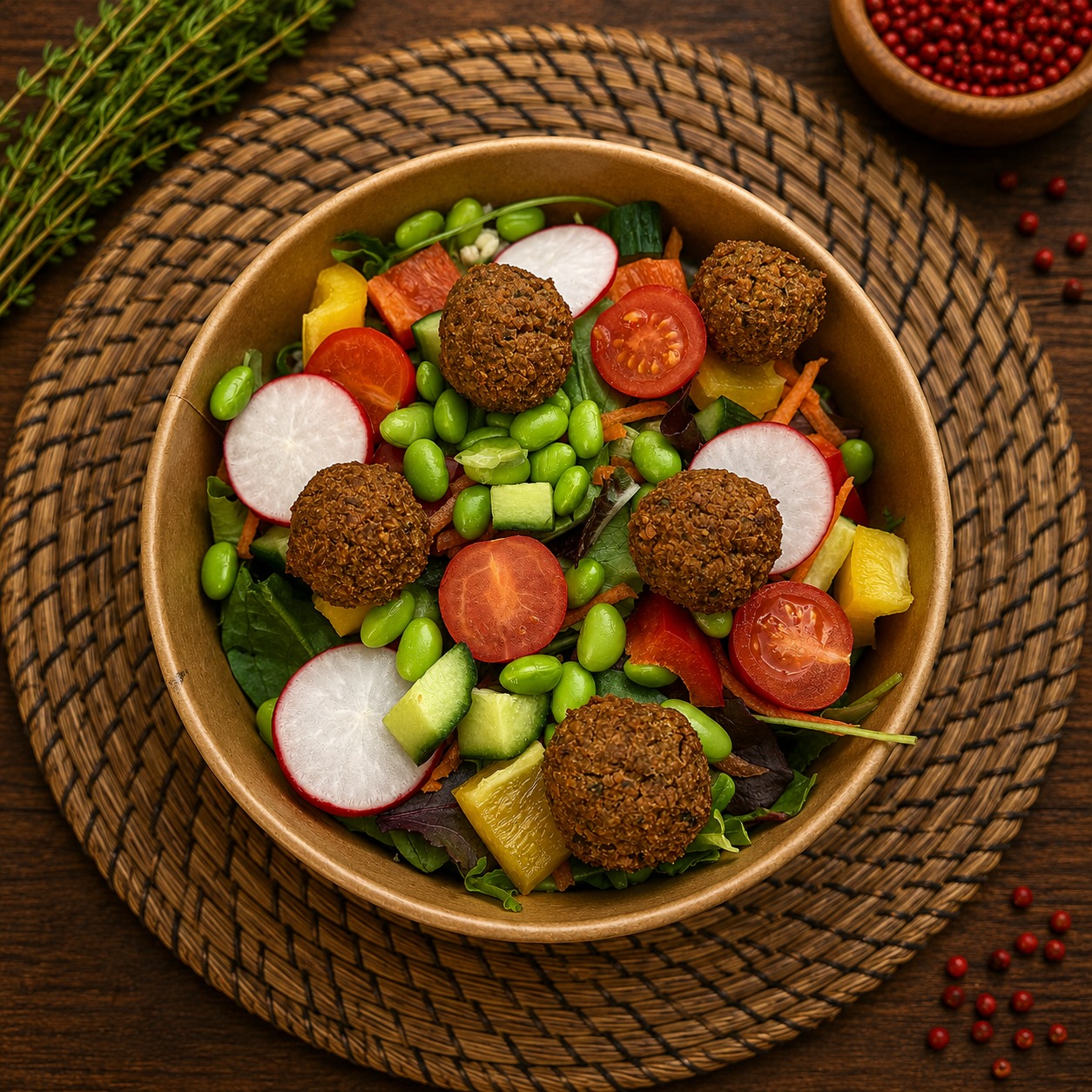 Falafel cu legume fresh
